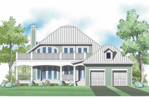 Exterior - Rear Elevation for Traditional House Plan #930-399 - 3 bed, 3.5 bath