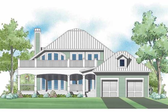 Exterior - Rear Elevation for Traditional House Plan #930-399 - 3 bed, 3.5 bath
