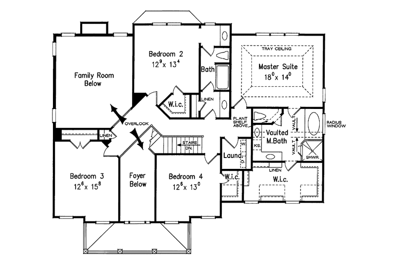 Home Plan - Floor Plan - Upper Floor for Classical House Plan #927-576 - 4 bed, 3 bath