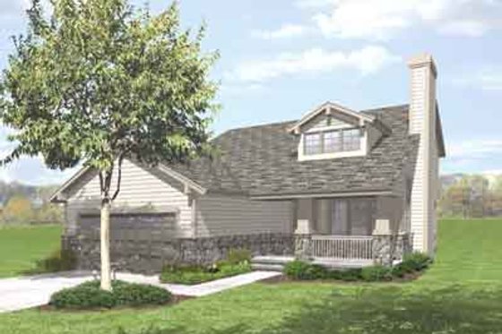 Exterior - Front Elevation for Bungalow House Plan #50-279 - 4 bed, 2.5 bath