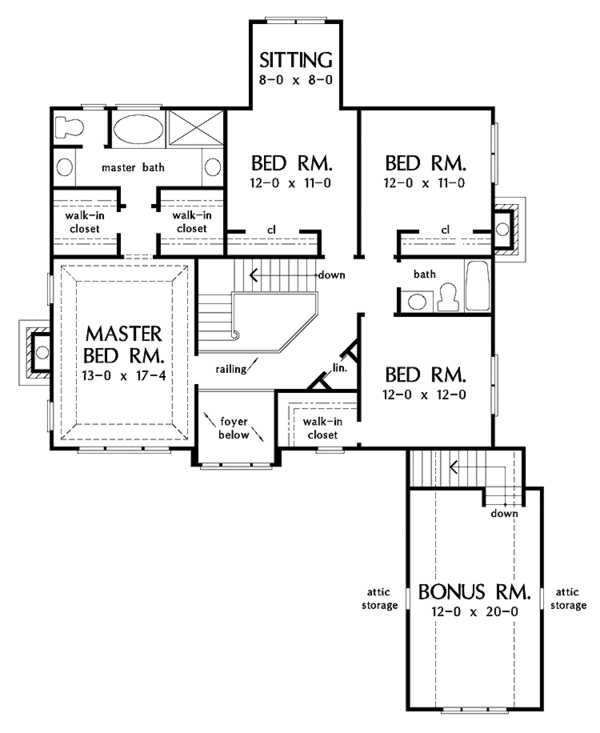 Country Floor Plan - Upper Floor Plan #929-424