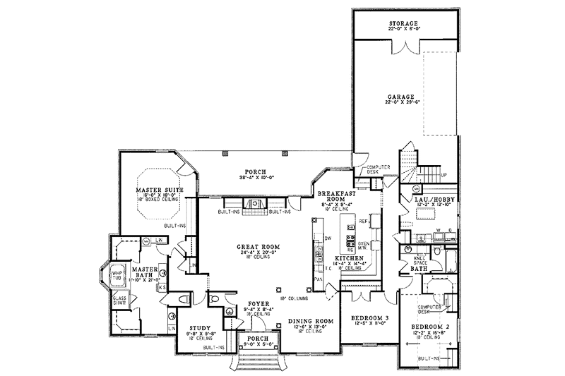 Dream House Plan - Floor Plan - Main Floor for Traditional House Plan #17-2752 - 3 bed, 2.5 bath