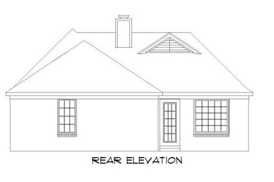 Exterior - Rear Elevation for Traditional House Plan #424-240 - 3 bed, 2 bath