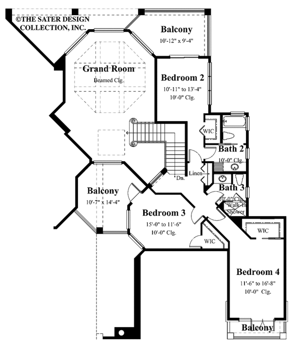 House Blueprint - European Floor Plan - Upper Floor Plan #930-333