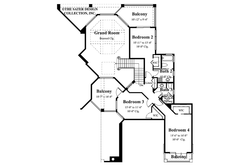 Architectural House Design - Floor Plan - Upper Floor for European House Plan #930-333 - 5 bed, 4.5 bath