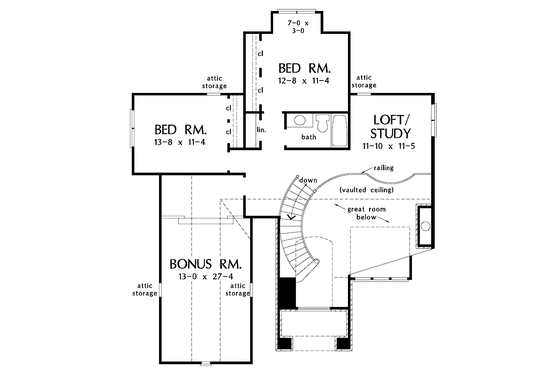 Floor Plan - Upper Floor for Country House Plan #929-651 - 3 bed, 2.5 bath