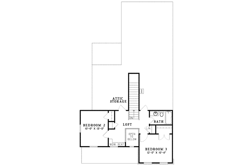 House Plan Design - Floor Plan - Upper Floor for Southern House Plan #17-438 - 3 bed, 2 bath