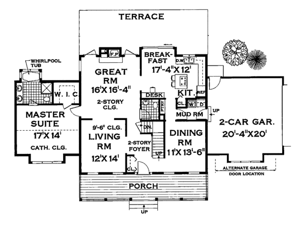 House Plan Design - Country Floor Plan - Main Floor Plan #3-252