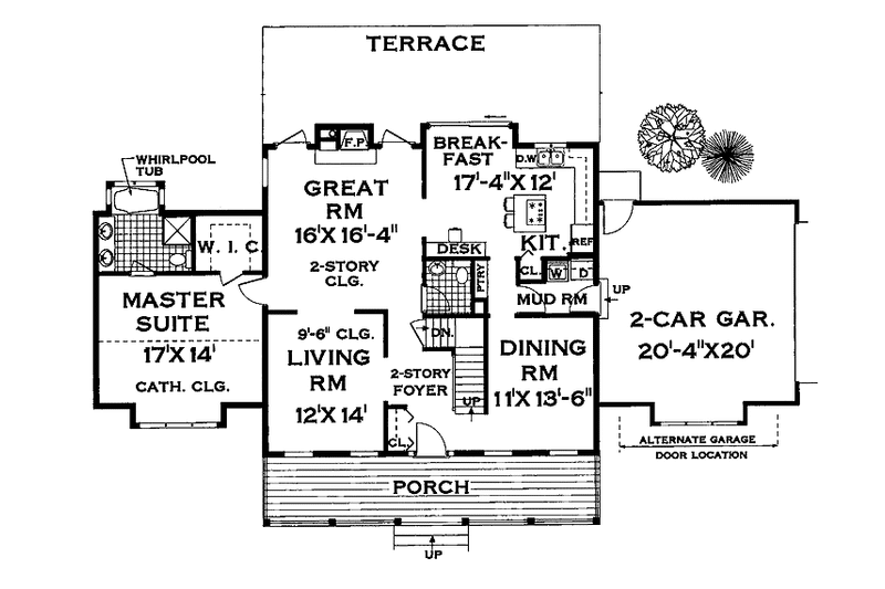 Home Plan - Floor Plan - Main Floor for Farmhouse House Plan #3-252 - 4 bed, 2.5 bath
