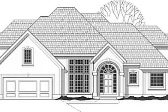 Exterior - Front Elevation for European House Plan #67-233 - 4 bed, 4 bath