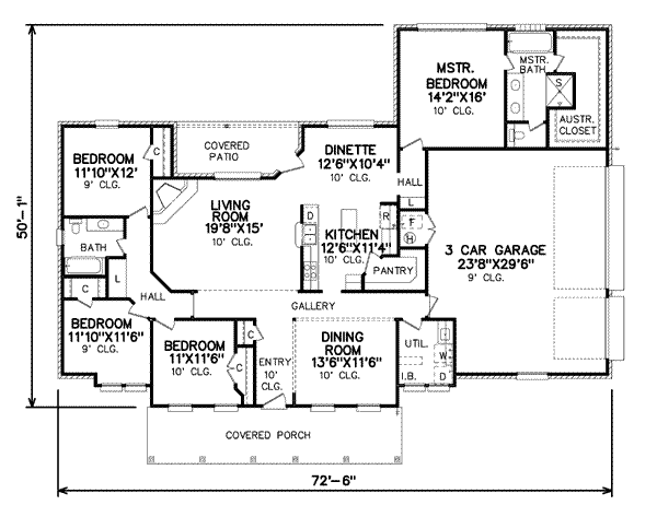 Colonial Floor Plan - Main Floor Plan #65-343