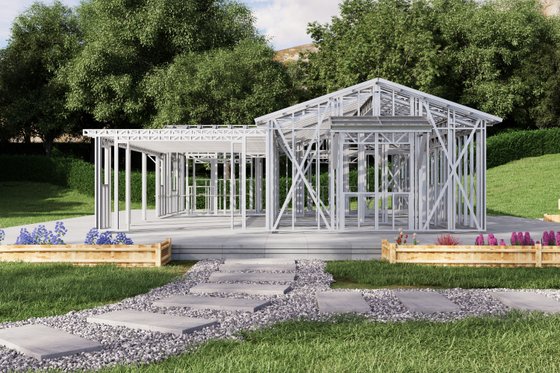 Exterior - Front Elevation 12 for Mediterranean House Plan #1106-111 - 3 bed, 1 bath