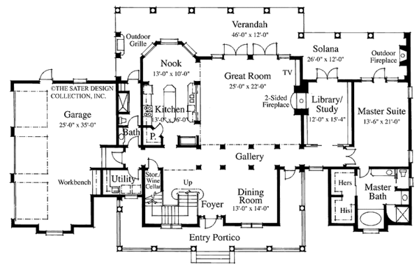 Classical Floor Plan - Main Floor Plan #930-94