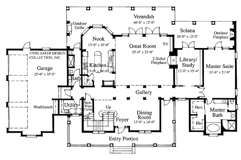 Home Plan - Floor Plan - Main Floor for Classical House Plan #930-94 - 4 bed, 4 bath