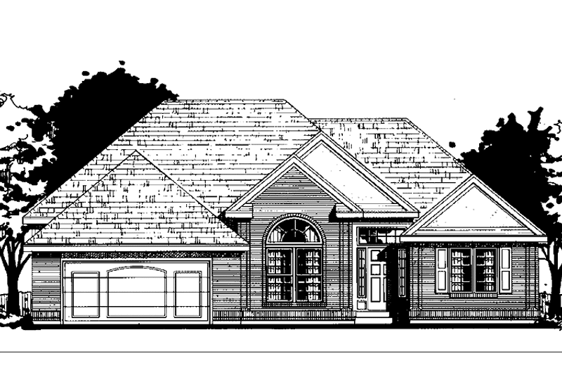 Dream House Plan - Exterior - Front Elevation 3 for Ranch House Plan #300-121 - 3 bed, 2.5 bath
