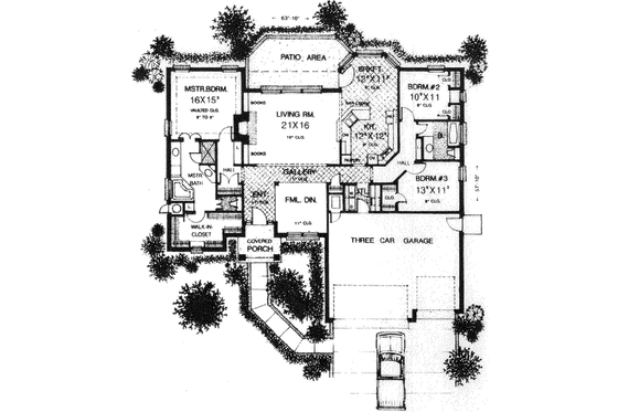 Floor Plan - Main Floor for Traditional House Plan #310-926 - 3 bed, 2 bath