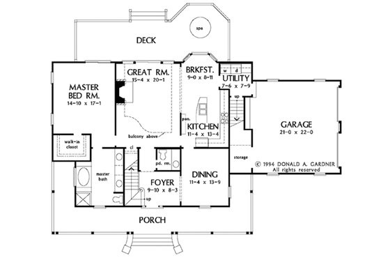 Floor Plan - Main Floor for Country House Plan #929-215 - 4 bed, 2.5 bath