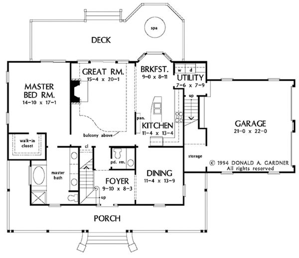 Dream House Plan - Country Floor Plan - Main Floor Plan #929-215