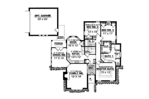 Floor Plan - Main Floor for European House Plan #40-174 - 3 bed, 2 bath