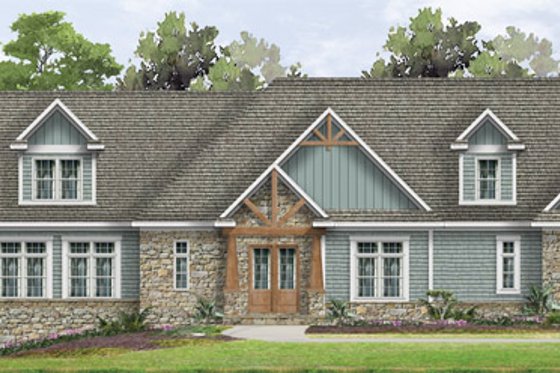 Exterior - Front Elevation 3 for Craftsman House Plan #1057-1 - 3 bed, 3 bath