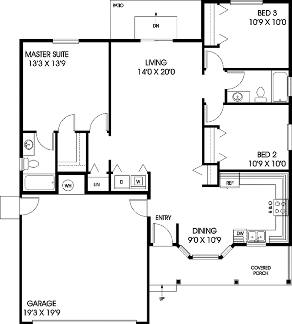 House Design - Country Floor Plan - Main Floor Plan #60-1014