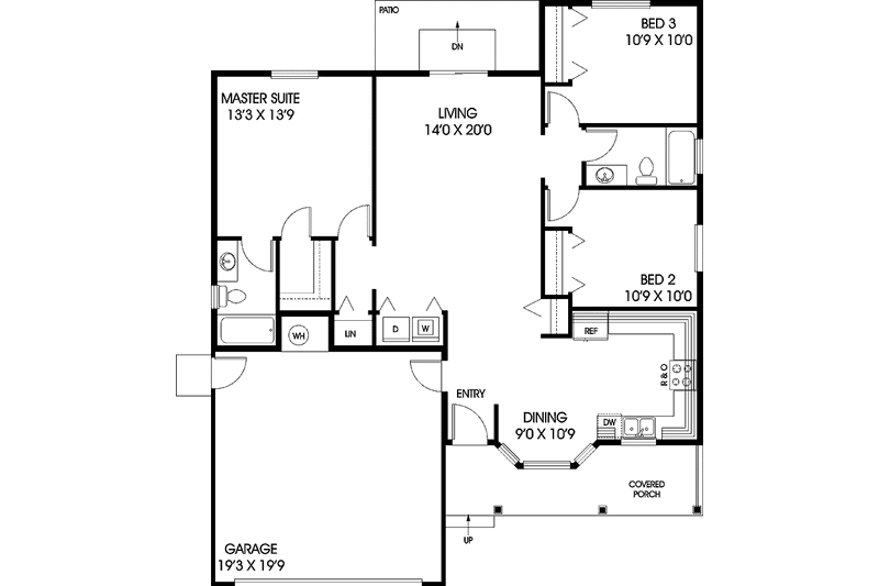 House Plan Design - Floor Plan - Main Floor for Country House Plan #60-1014 - 4 bed, 3.5 bath