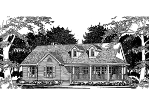 Exterior - Front Elevation 3 for Country House Plan #472-149 - 3 bed, 2 bath