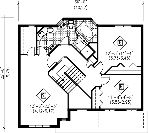House Design - Traditional Floor Plan - Upper Floor Plan #25-2065