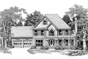 Exterior - Front Elevation 3 for Colonial House Plan #927-117 - 4 bed, 2.5 bath