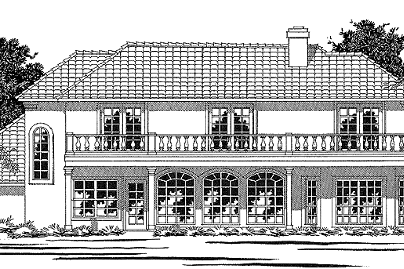 Architectural House Design - Exterior - Rear Elevation for Mediterranean House Plan #472-96 - 3 bed, 3.5 bath