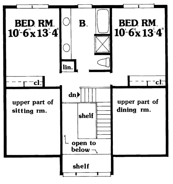 Architectural House Design - Country Floor Plan - Upper Floor Plan #456-52