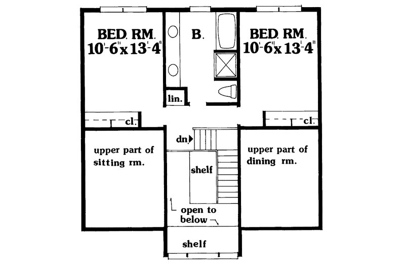 House Plan Design - Floor Plan - Upper Floor for Country House Plan #456-52 - 3 bed, 2.5 bath