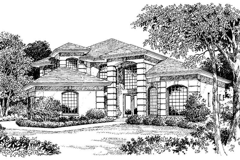 Dream House Plan - Exterior - Front Elevation 4 for Mediterranean House Plan #417-544 - 3 bed, 2.5 bath