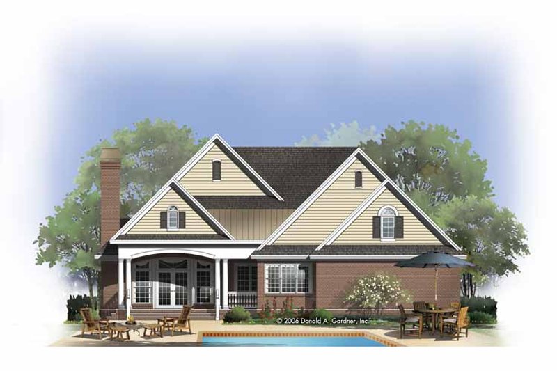 Home Plan - Exterior - Rear Elevation for Country House Plan #929-809 - 3 bed, 3.5 bath