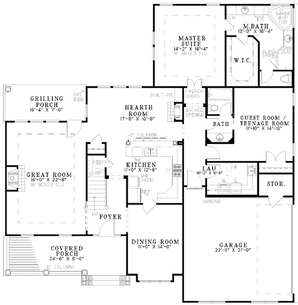 Home Plan - Country Floor Plan - Main Floor Plan #17-3116