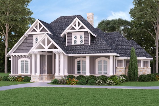 Exterior - Front Elevation 3 for Craftsman House Plan #45-607 - 3 bed, 2 bath