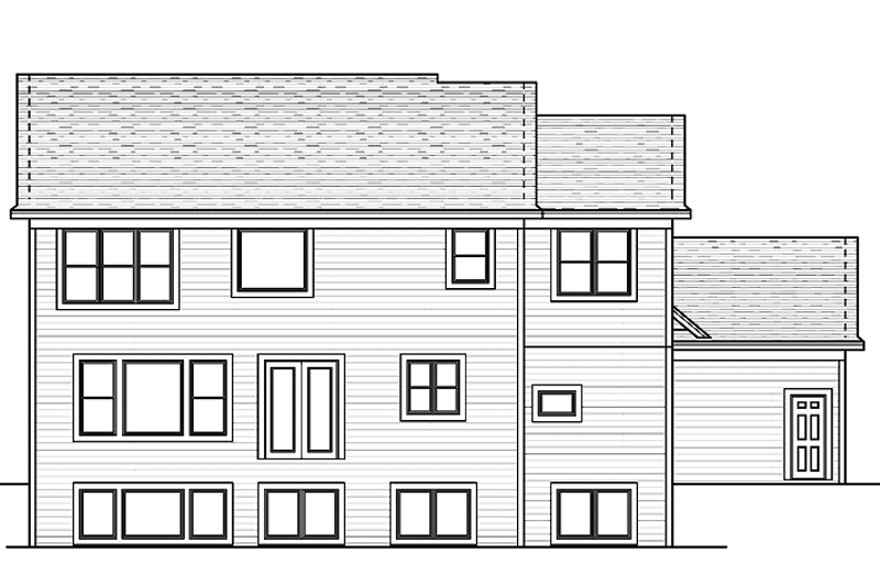 Home Plan - Exterior - Rear Elevation for European House Plan #51-635 - 4 bed, 3.5 bath