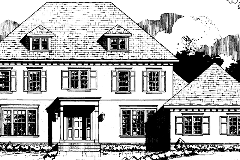 Home Plan - Colonial Exterior - Front Elevation Plan #953-54