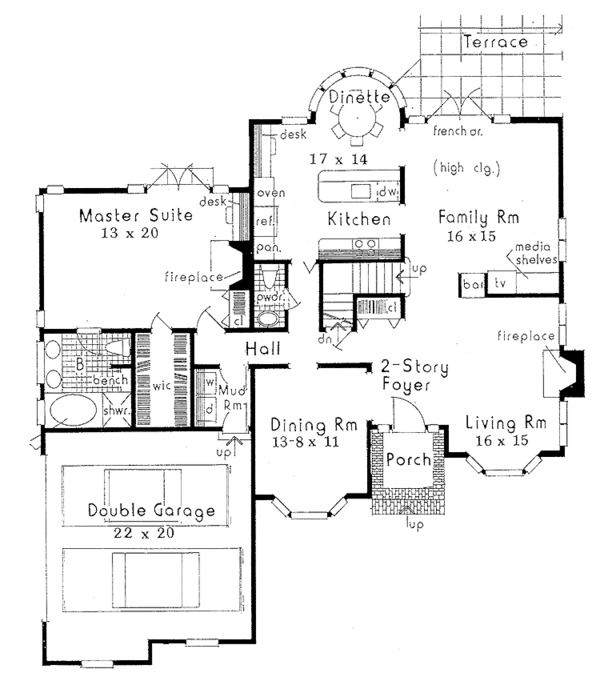House Plan Design - Colonial Floor Plan - Main Floor Plan #3-230