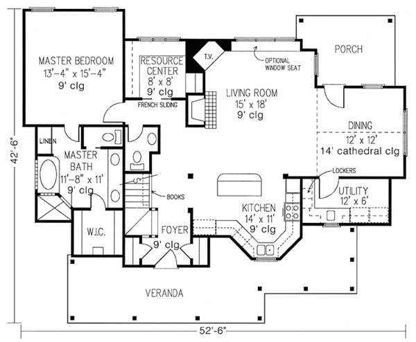 House Plan Design - Country Floor Plan - Main Floor Plan #410-3594