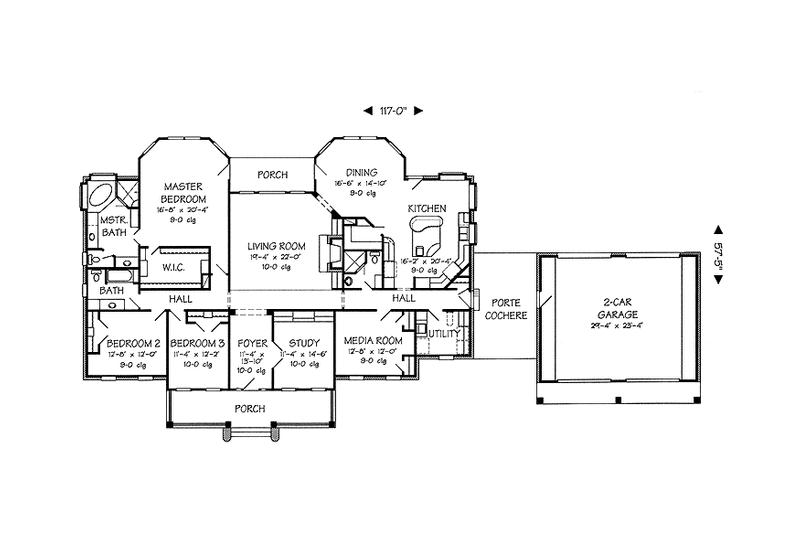 Architectural House Design - Floor Plan - Main Floor for Country House Plan #968-32 - 3 bed, 3 bath