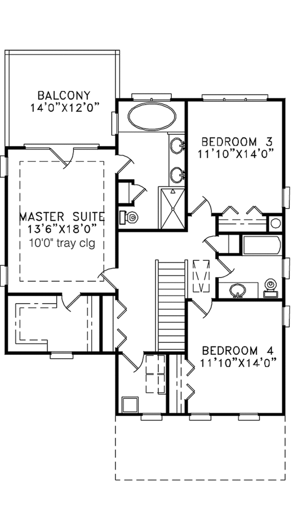 House Design - Country Floor Plan - Upper Floor Plan #991-8