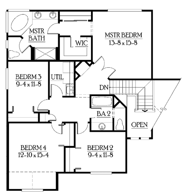 Home Plan - Craftsman Floor Plan - Upper Floor Plan #132-256