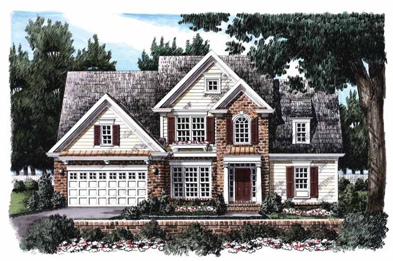 House Blueprint - Colonial Exterior - Front Elevation Plan #927-382