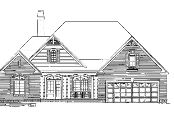 Exterior - Rear Elevation 1 for Country House Plan #929-542 - 3 bed, 2 bath