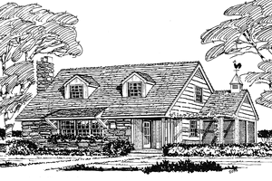 Exterior - Front Elevation 3 for Colonial House Plan #315-113 - 3 bed, 2 bath