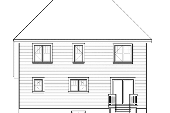 Exterior - Rear Elevation for Country House Plan #23-2538 - 3 bed, 2 bath
