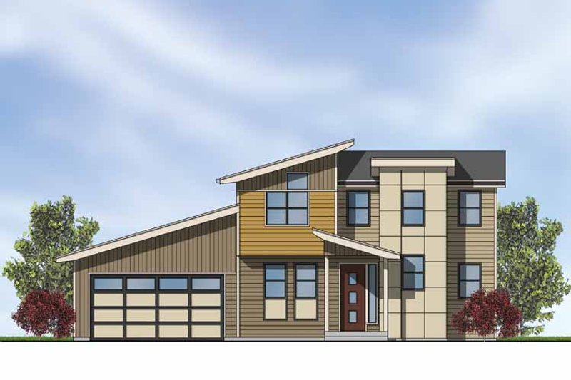 Home Plan - Contemporary Exterior - Front Elevation Plan #569-4