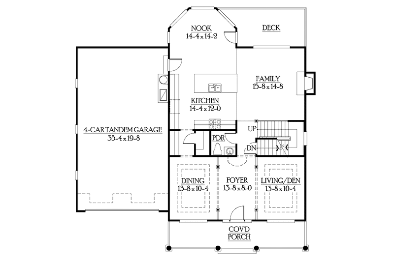 Home Plan - Floor Plan - Main Floor for Craftsman House Plan #132-375 - 4 bed, 2.5 bath