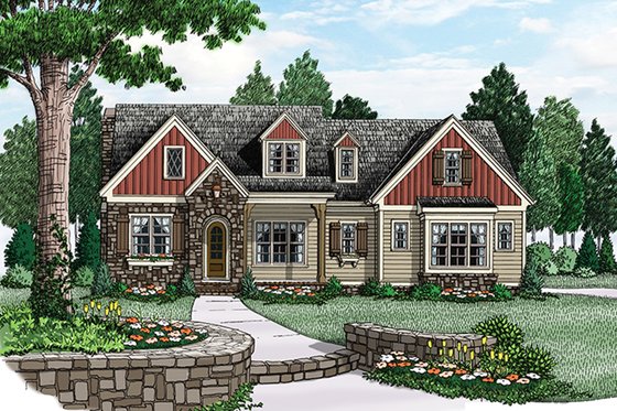 Exterior - Front Elevation 4 for European House Plan #927-974 - 4 bed, 3 bath